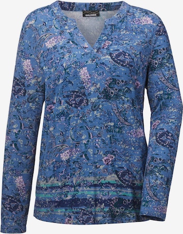 Goldner Shirt in Blau: Vorderseite