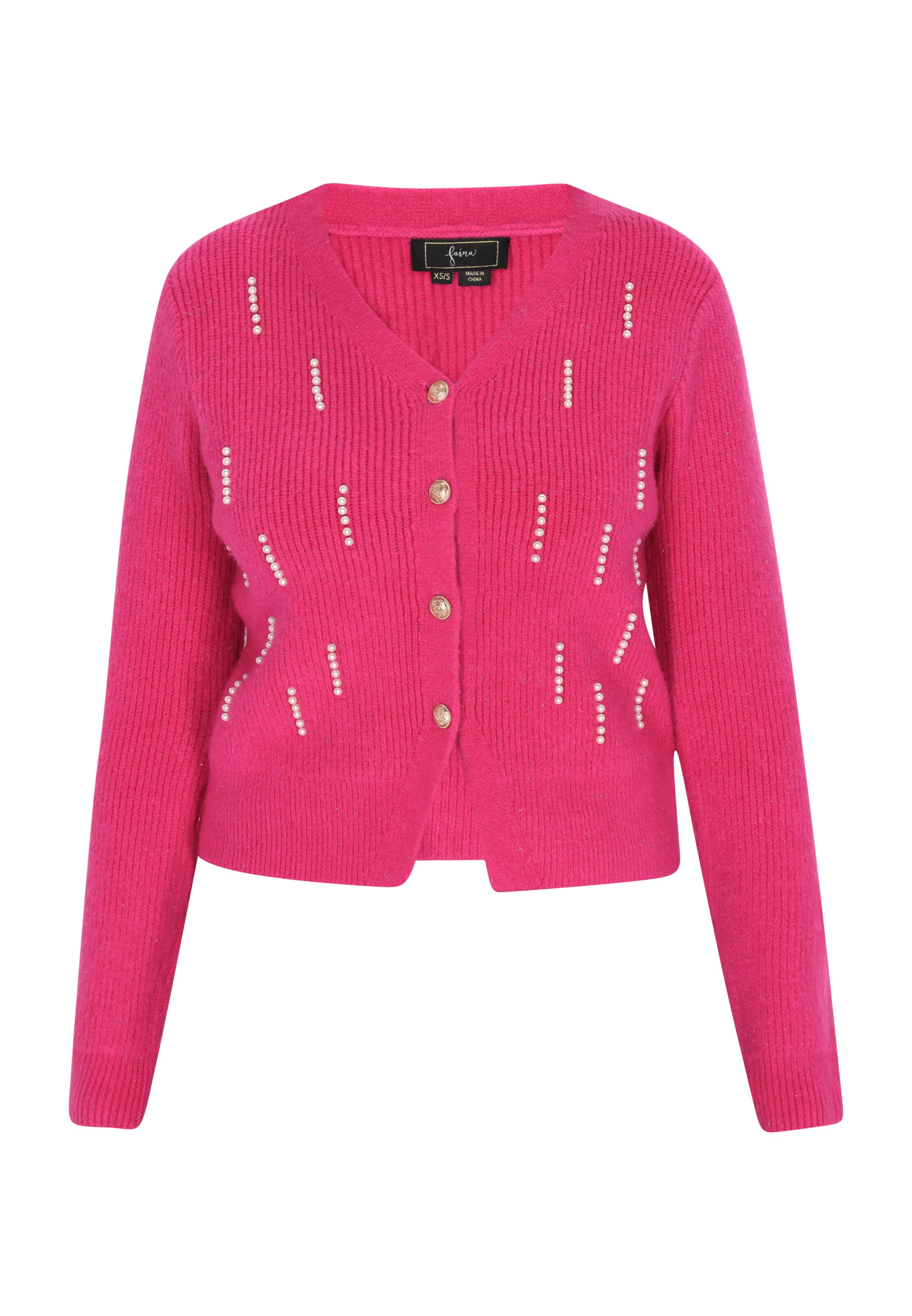 faina Knit cardigan in Pink: front