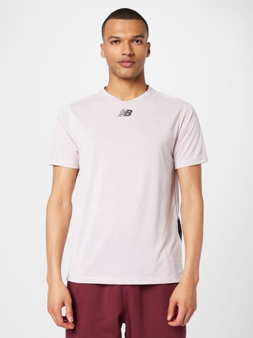 T-Shirt fonctionnel new balance en rose : devant