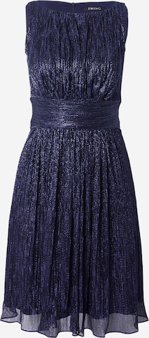 Robe de cocktail SWING en bleu : devant