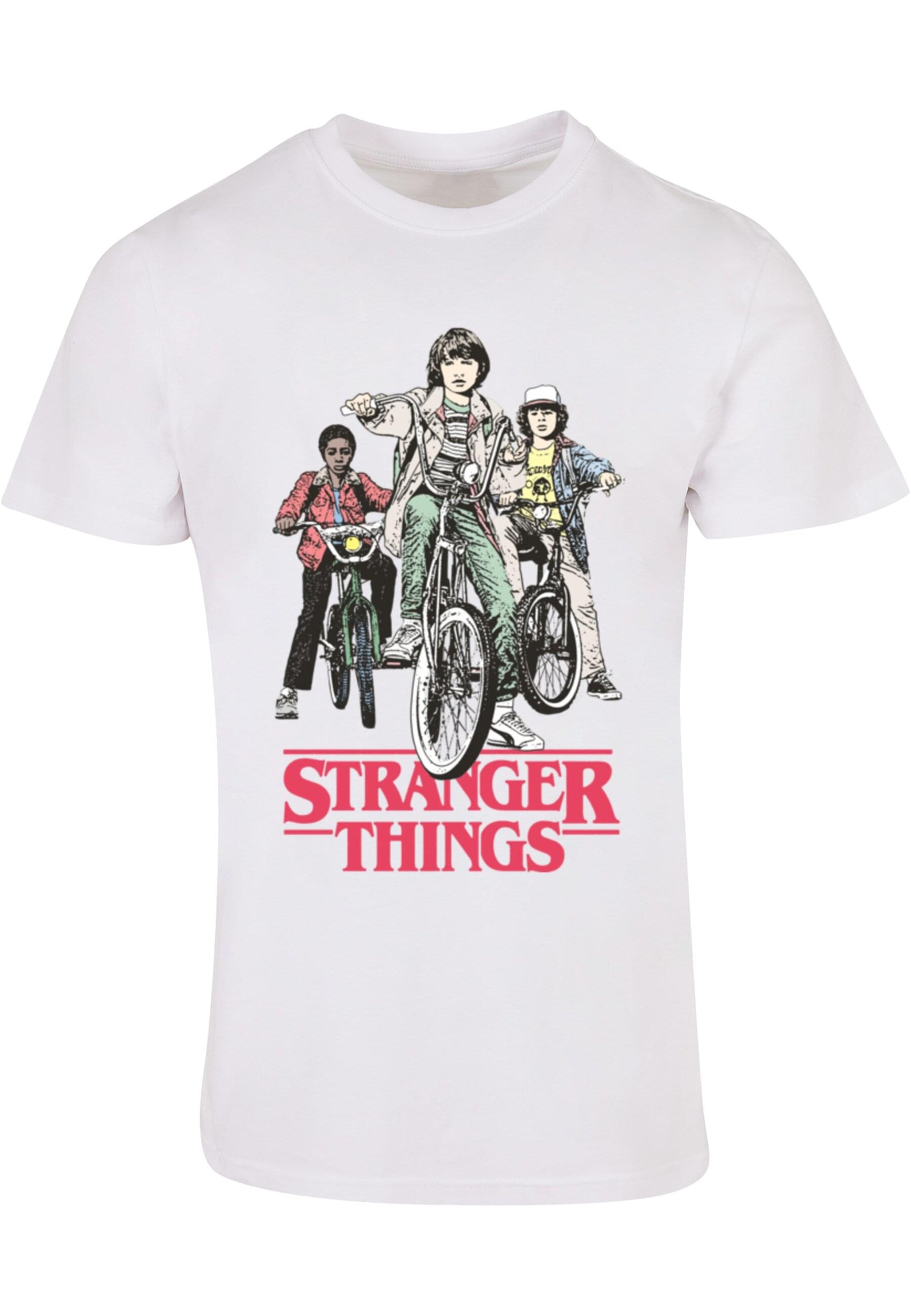 T-Shirt 'Stranger Things - Retro Bikers' ABSOLUTE CULT en blanc : devant