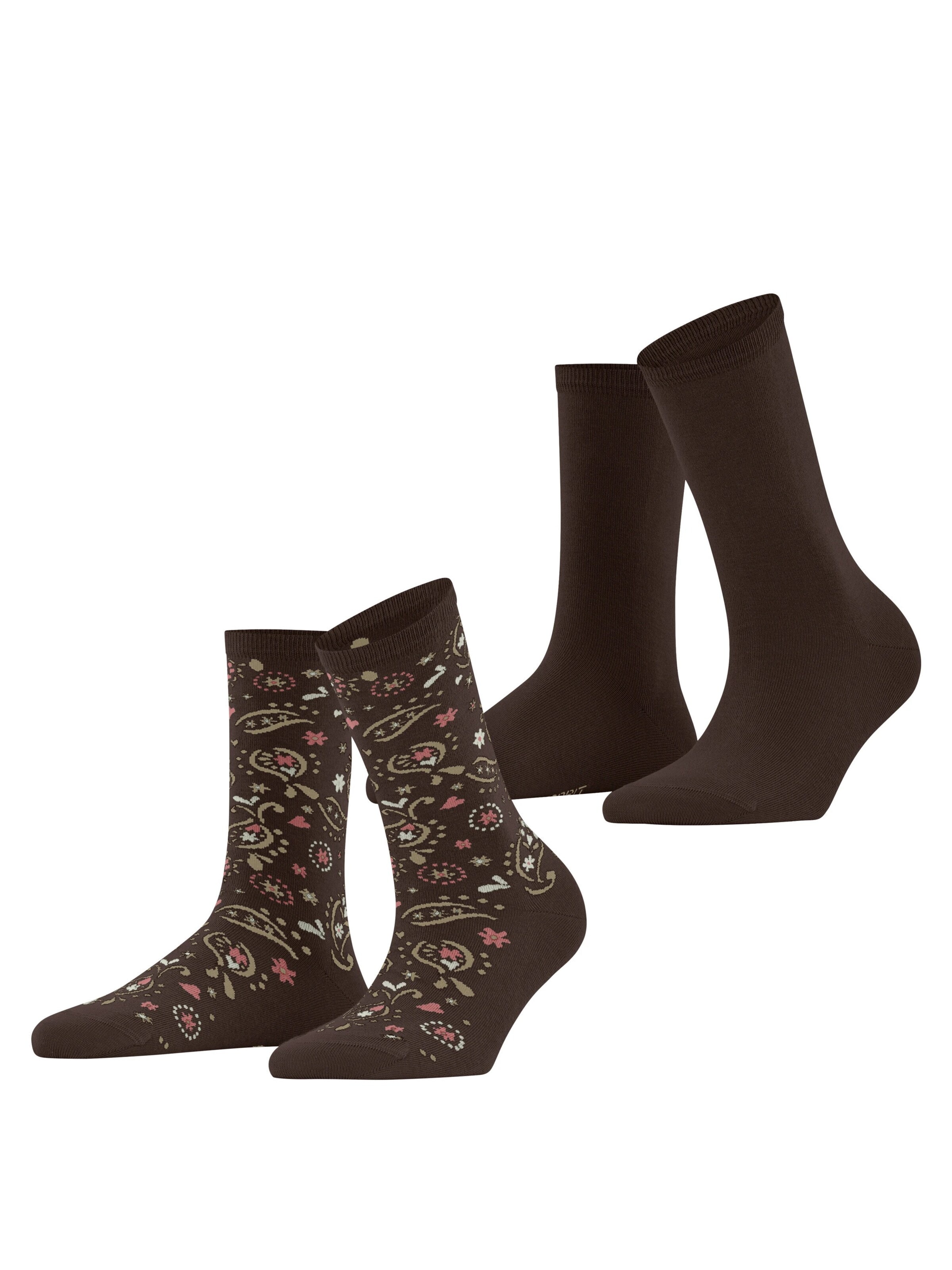 ESPRIT Socken 'Soft Paiyley 2-Pack'‌‌‌ in Braun: Vorderseite