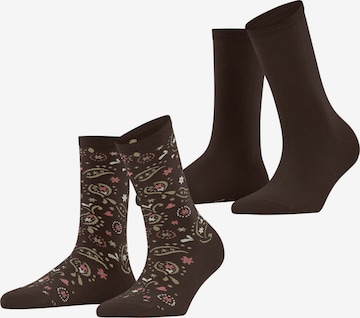 ESPRIT Socken 'Soft Paiyley 2-Pack' in Braun: Vorderseite