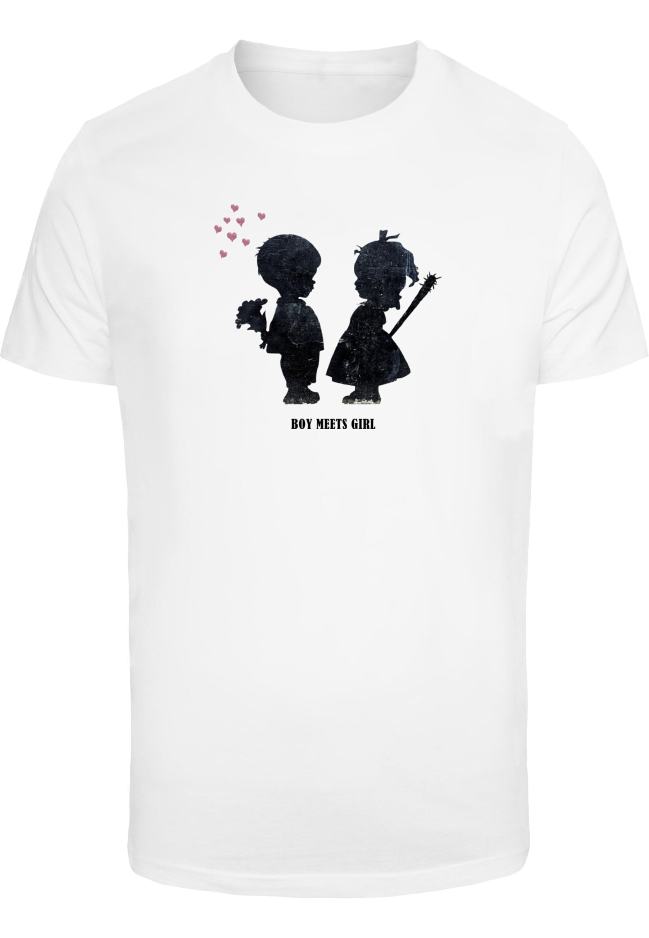 T-Shirt 'Banksy - Boy Meets Girl' Merchcode en blanc : devant