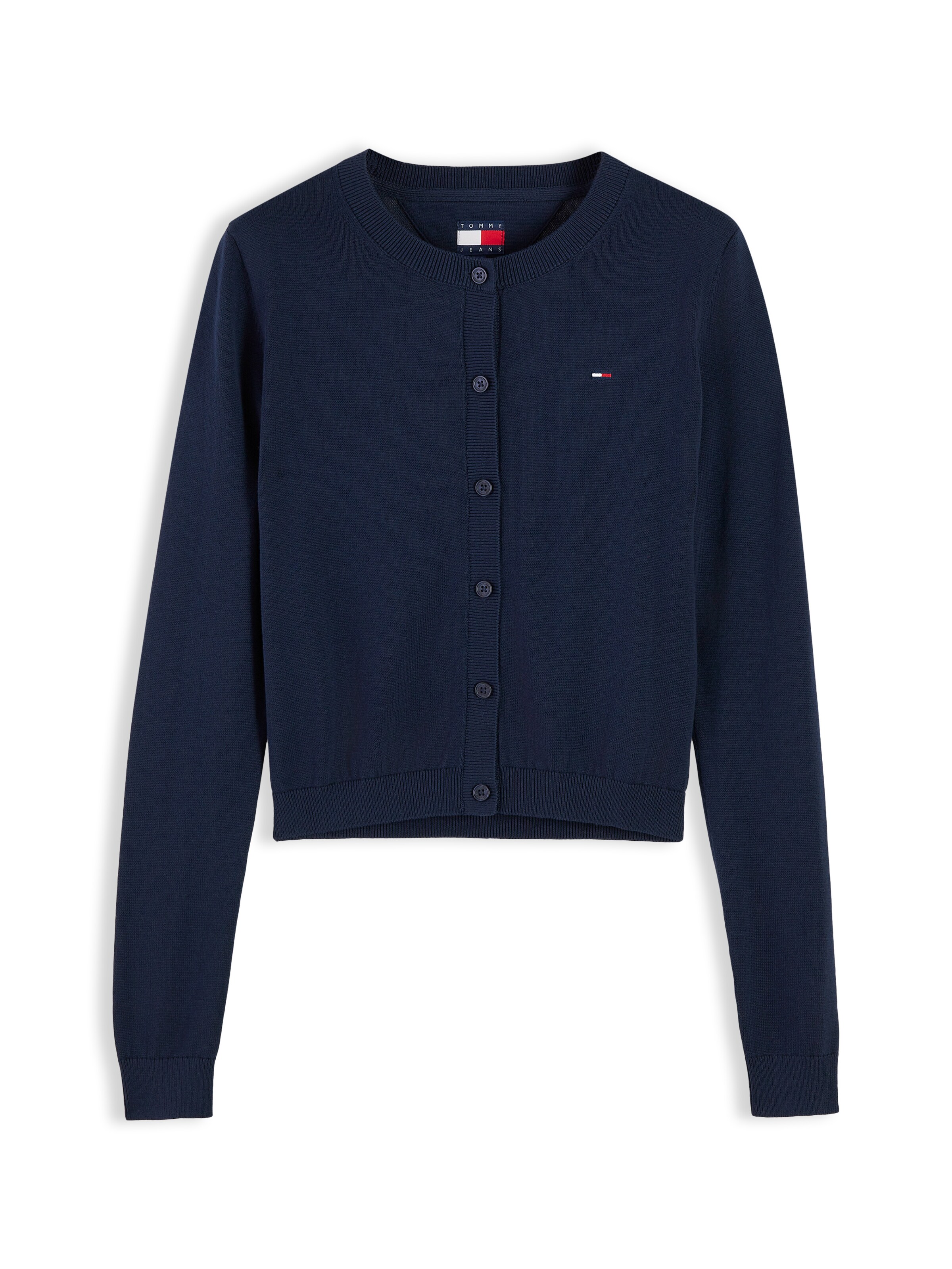 Tommy Jeans Strickjacke 'ESSENTIAL' in Blau: Vorderseite