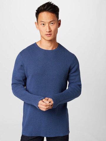 TOM TAILOR DENIM Sweater in Blue: front