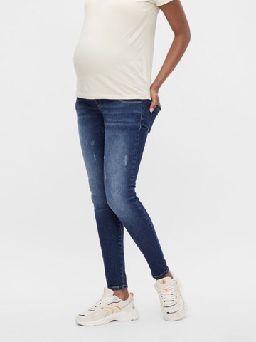 MAMALICIOUS Skinny Jeans 'Emma' in Blauw: voorkant
