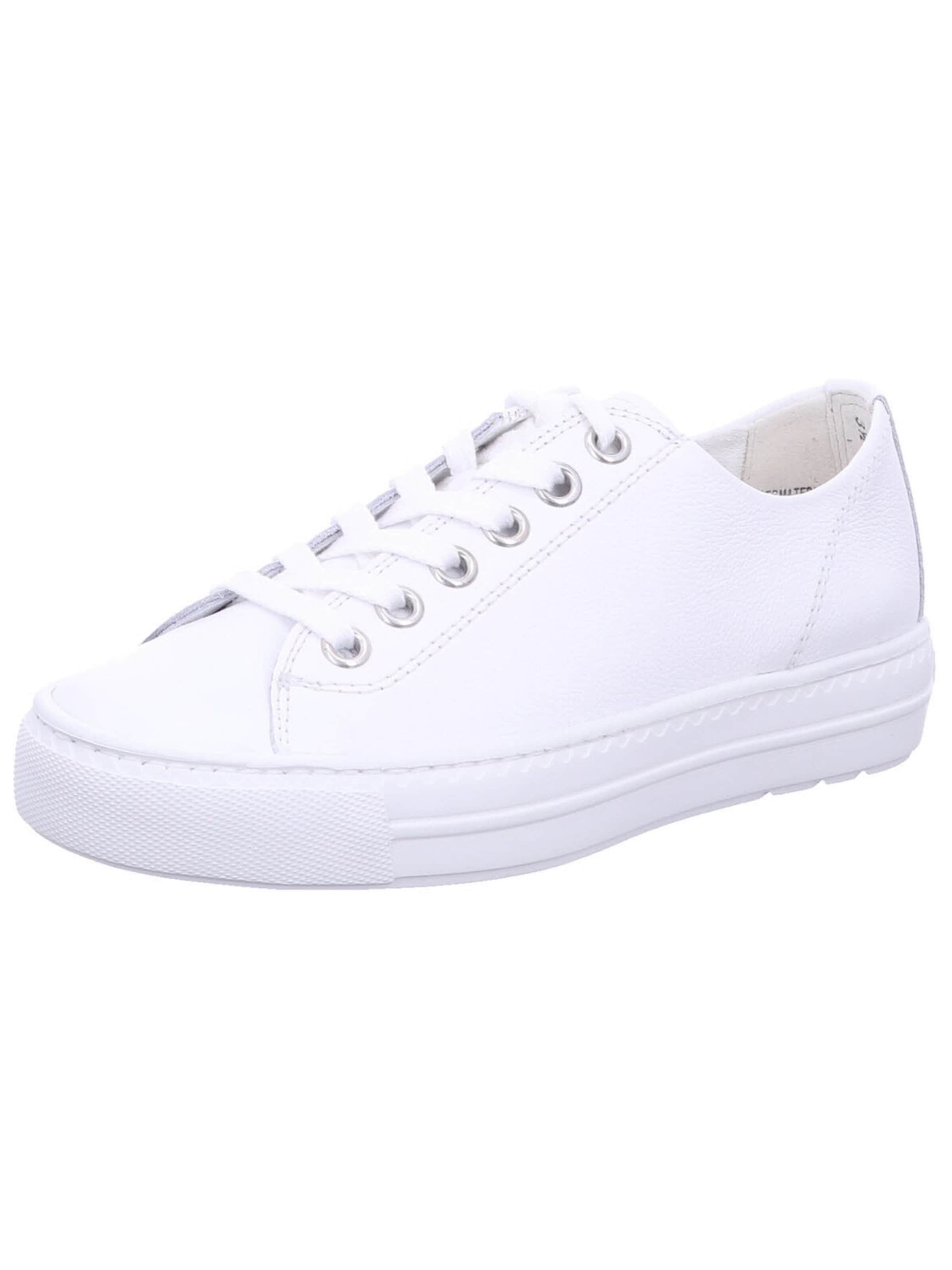 Paul Green Sportlicher Schnürschuh 'Sneaker Damen 5704 017 Echtleder in weiß'‌‌‌‌‌‌‌‌‌‌ in Weiß: Vorderseite