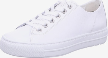 Chaussure de sport à lacets 'Sneaker Damen 5704 017 Echtleder in weiß' Paul Green en blanc : devant
