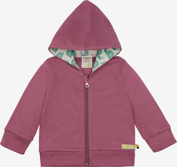 loud + proud Zip-Up Hoodie 'Interlock' in Purple: front