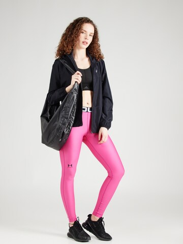 UNDER ARMOUR Skinny Sportbroek 'Authentics' in Roze