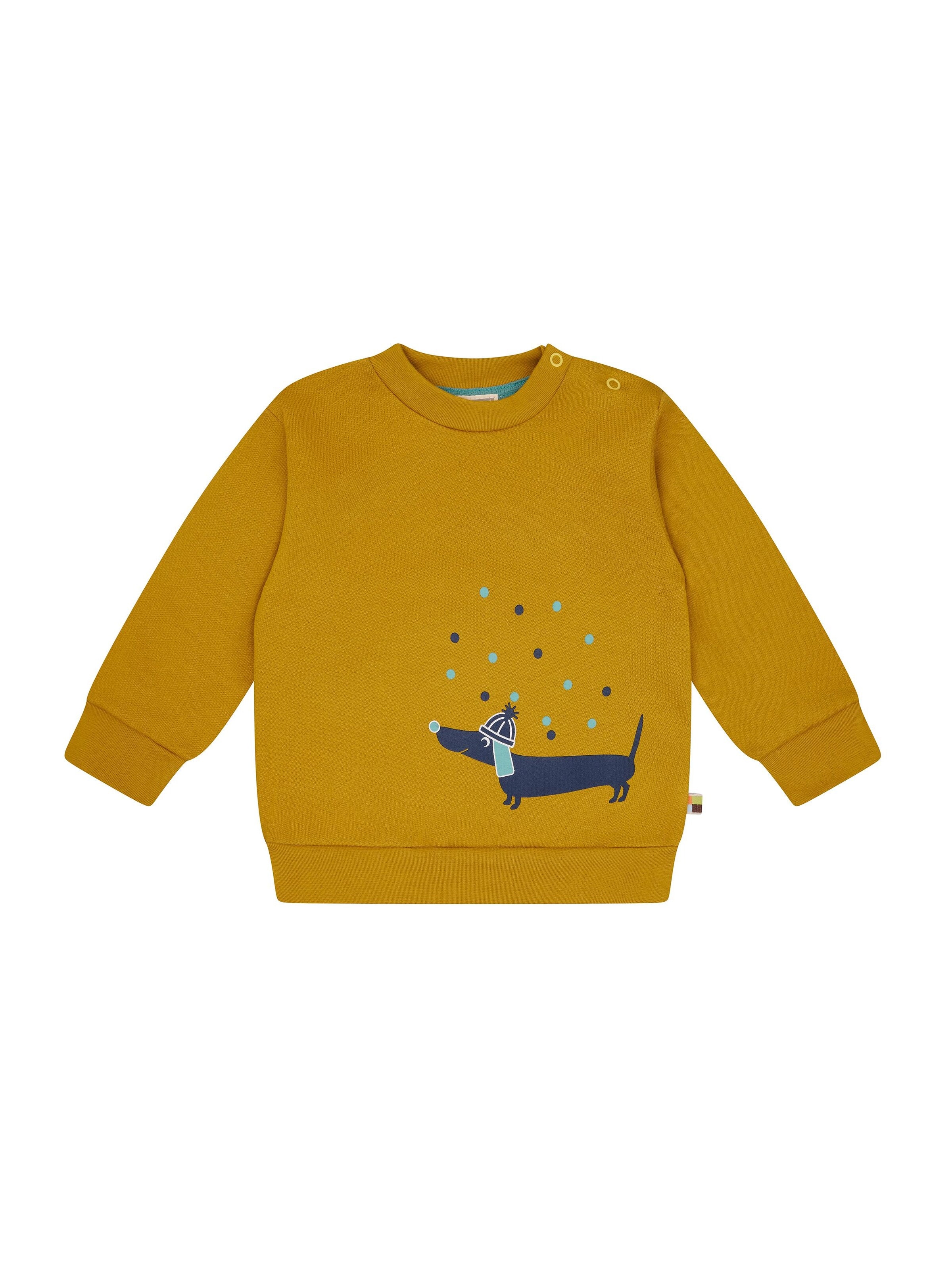 loud + proud Pullover 'Dackel'‌‌‌‌‌‌‌‌‌‌ in Gelb: Vorderseite