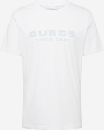 T-Shirt GUESS en blanc : devant