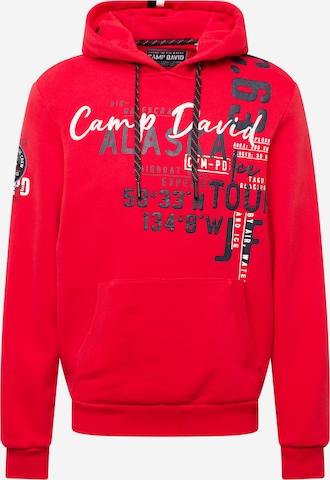 Sweat-shirt CAMP DAVID en rouge : devant