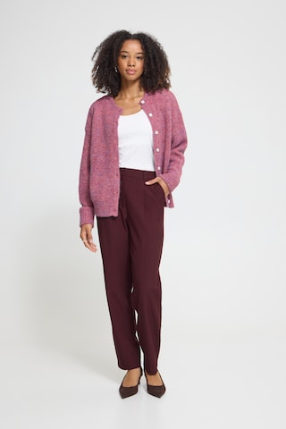 ICHI Regular Pleat-front trousers 'IHFava' in Red