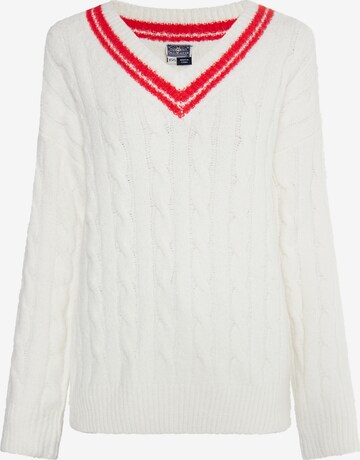 DreiMaster Maritim Sweater 'Boundry' in White: front