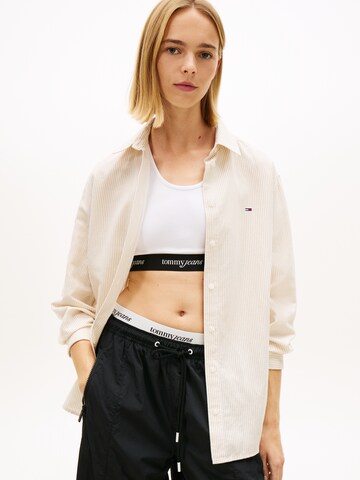 Chemisier Tommy Jeans en beige : devant