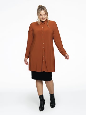 Yoek Blouse 'Dolce' in Brown