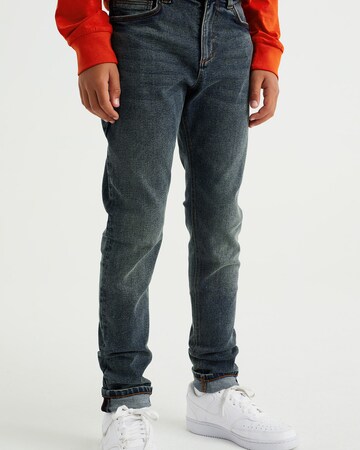 WE Fashion Slimfit Jeans in Blauw: voorkant