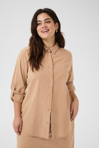 KAFFE CURVE Blouse 'Nana' in Beige: front
