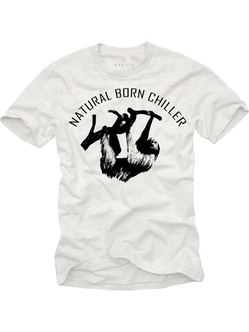 MAKAYA Shirt 'BornChiller' in White: front