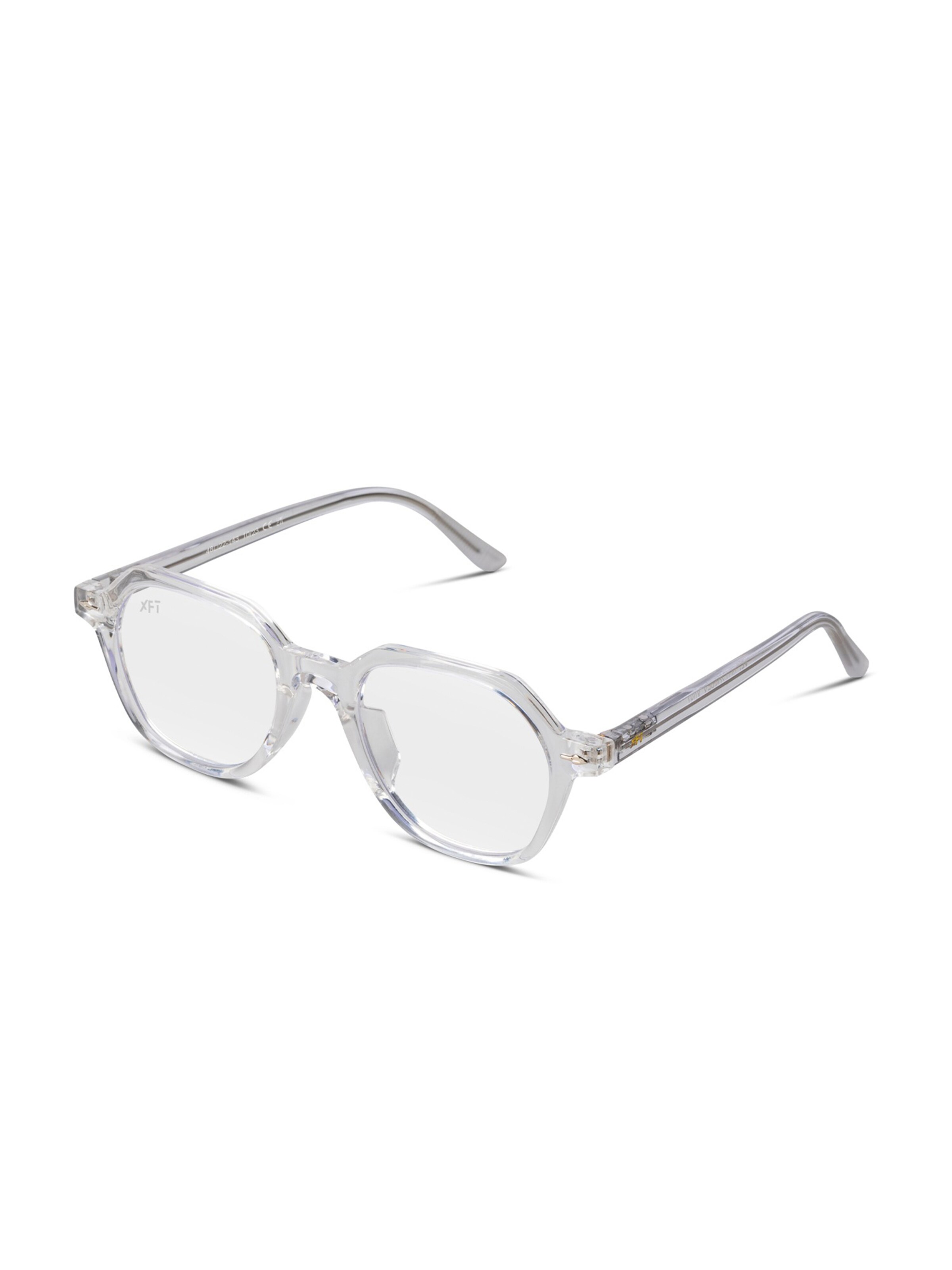 X Frame Therapy Glasses 'Glitzospex Blue Light' in Transparent: front