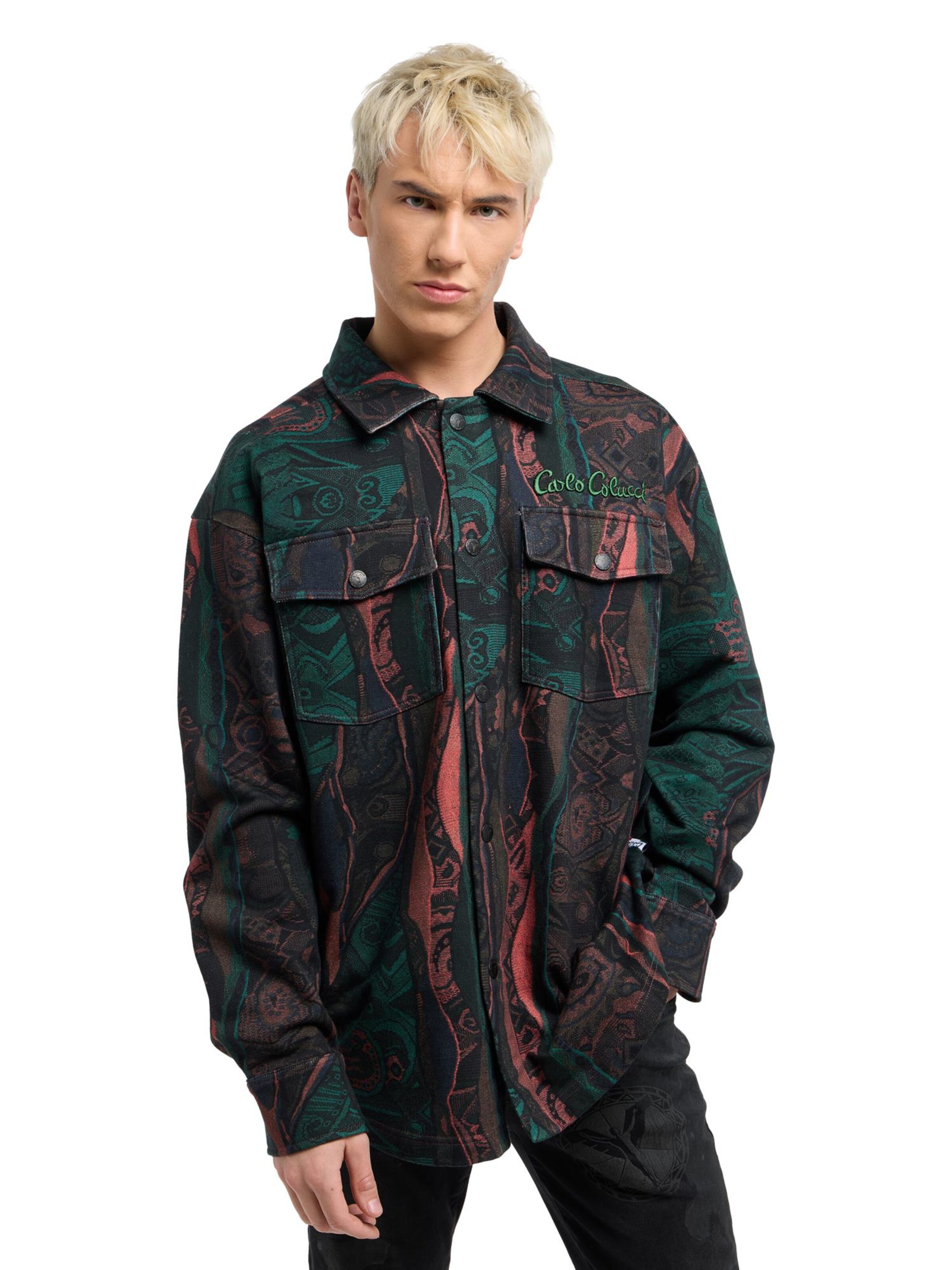 Coupe regular Chemise 'Esposti' Carlo Colucci en rouge : devant