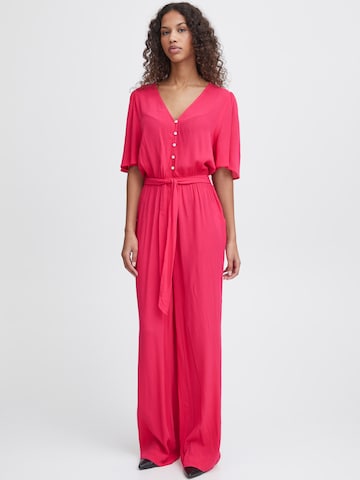 ICHI Jumpsuit 'MARRAKECH' in Pink: front