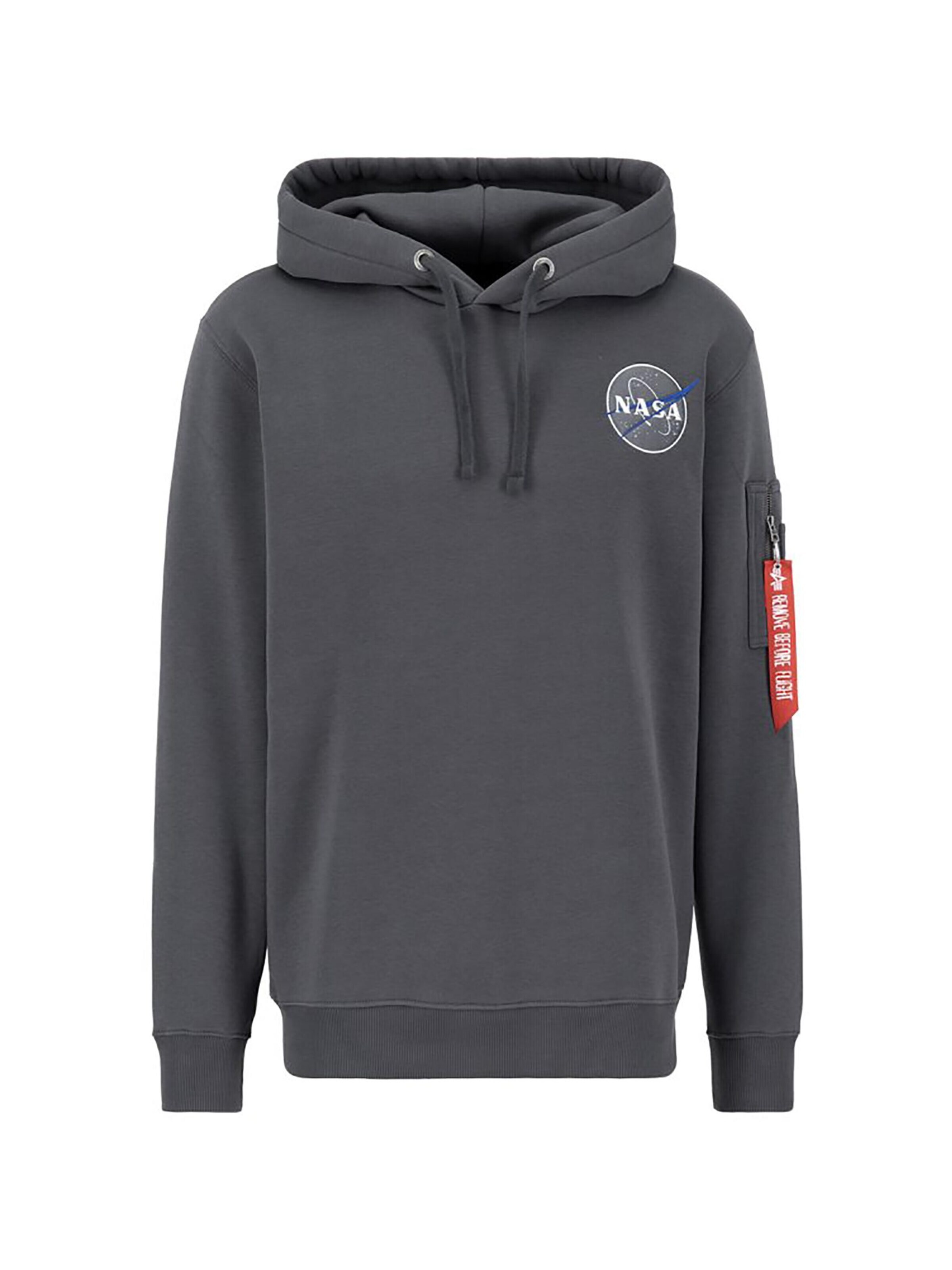 ALPHA INDUSTRIES Sweatshirt 'NASA Orbit'‌‌‌‌ in Grau: Vorderseite