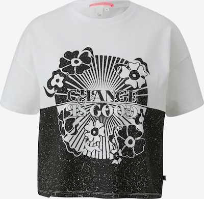 QS T-Shirt in schwarz / weiß, Produktansicht