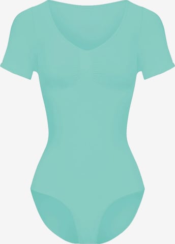 cfab Shapingbody 'T-Shirt Bodysuit Sculpting Shapewear mit Slip' in Groen: voorkant