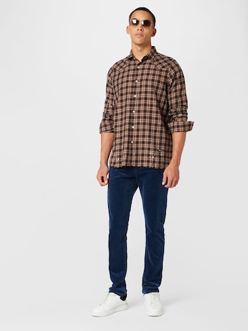 Family First Regular fit Button Up Shirt in Brown