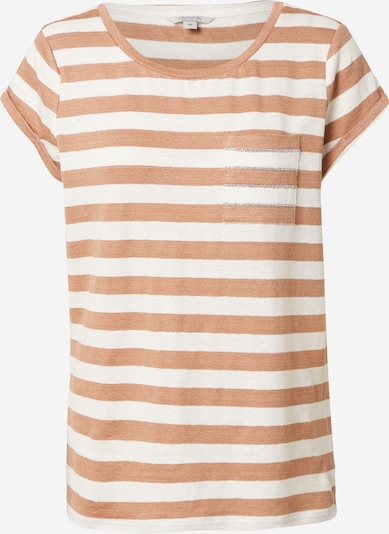 comma casual identity Camiseta en marrón claro / blanco natural, Vista del producto
