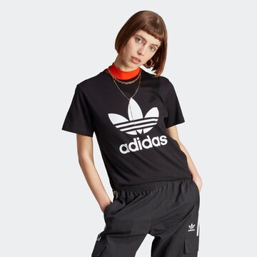 ADIDAS ORIGINALS Shirt 'Adicolor Classics Trefoil' in Zwart: voorkant