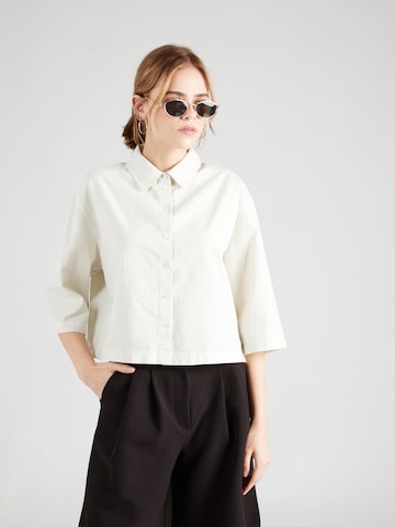 Calvin Klein Jeans Regular Fit Bluse i hvid: forside