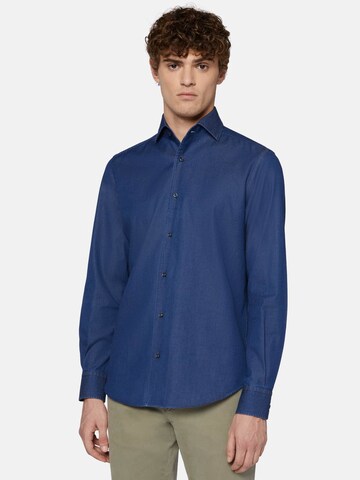 Coupe regular Chemise Boggi Milano en bleu : devant