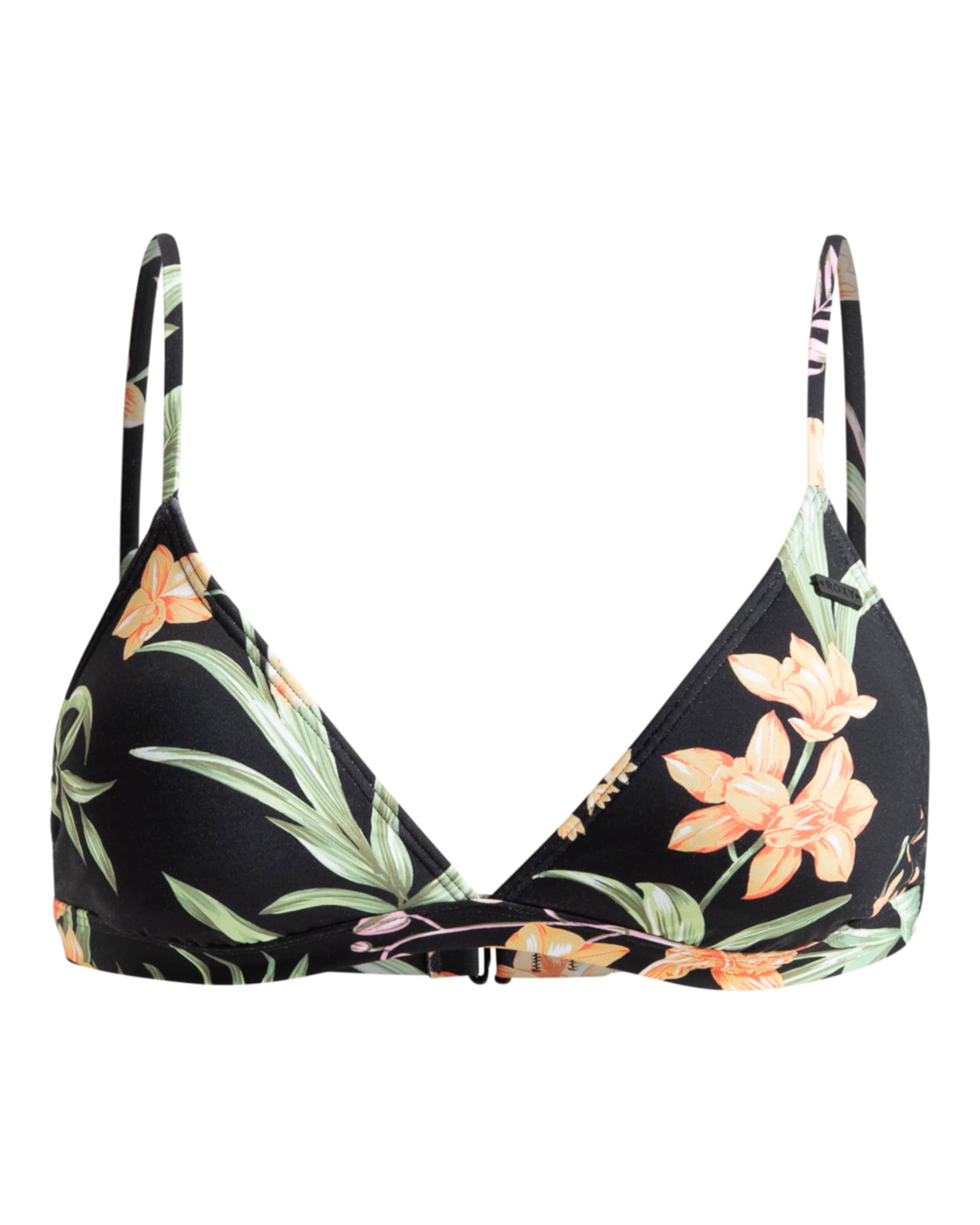 ROXY Bikinitop 'Beach Classics' in de kleur Antraciet / Lichtgroen / Oranje / Wit, Productweergave