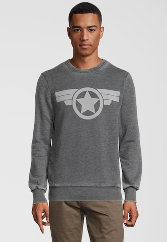 Recovered Sweatshirt 'Marvel Captain America' in Grijs: voorkant