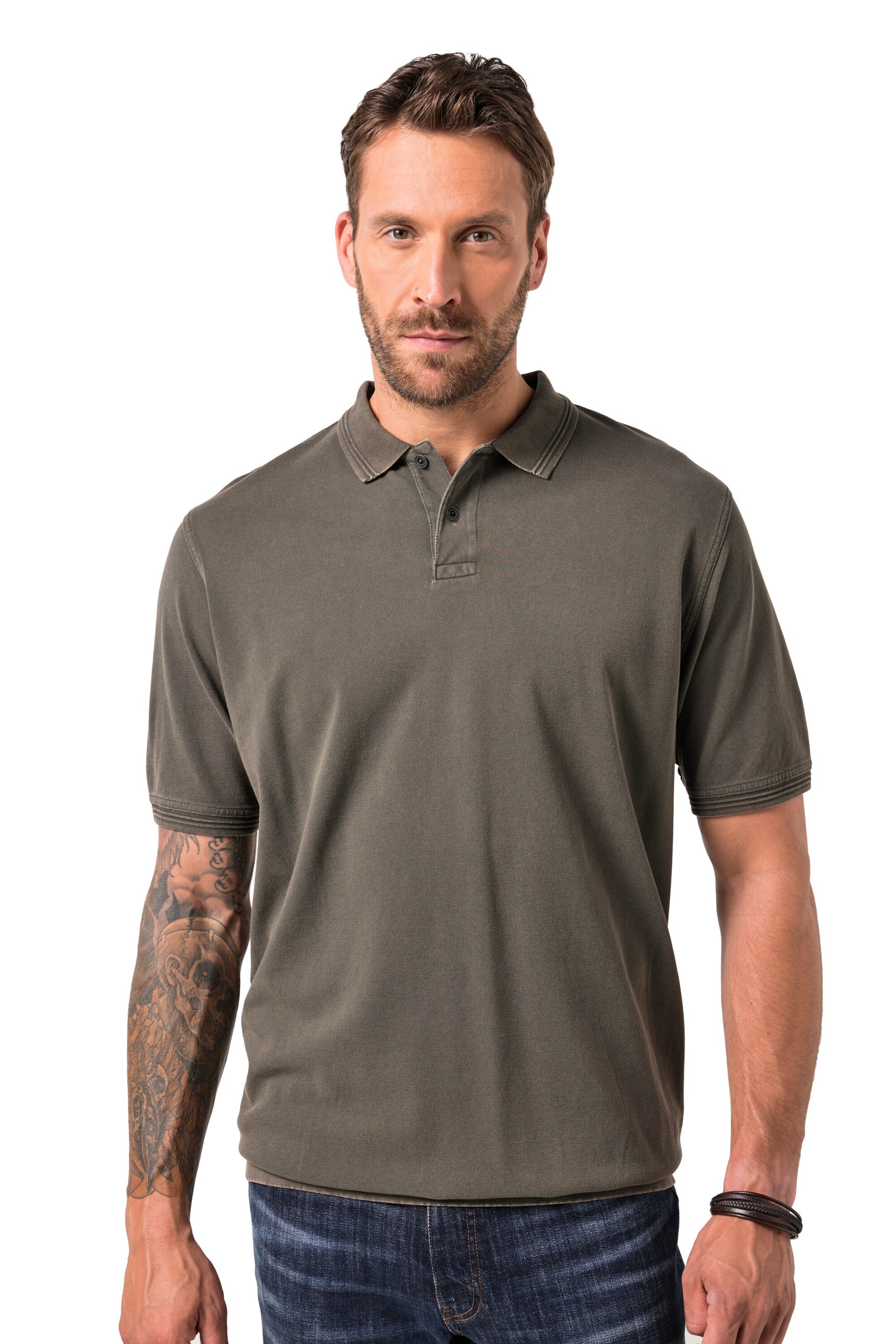 JP1880 Shirt in Bruin: voorkant