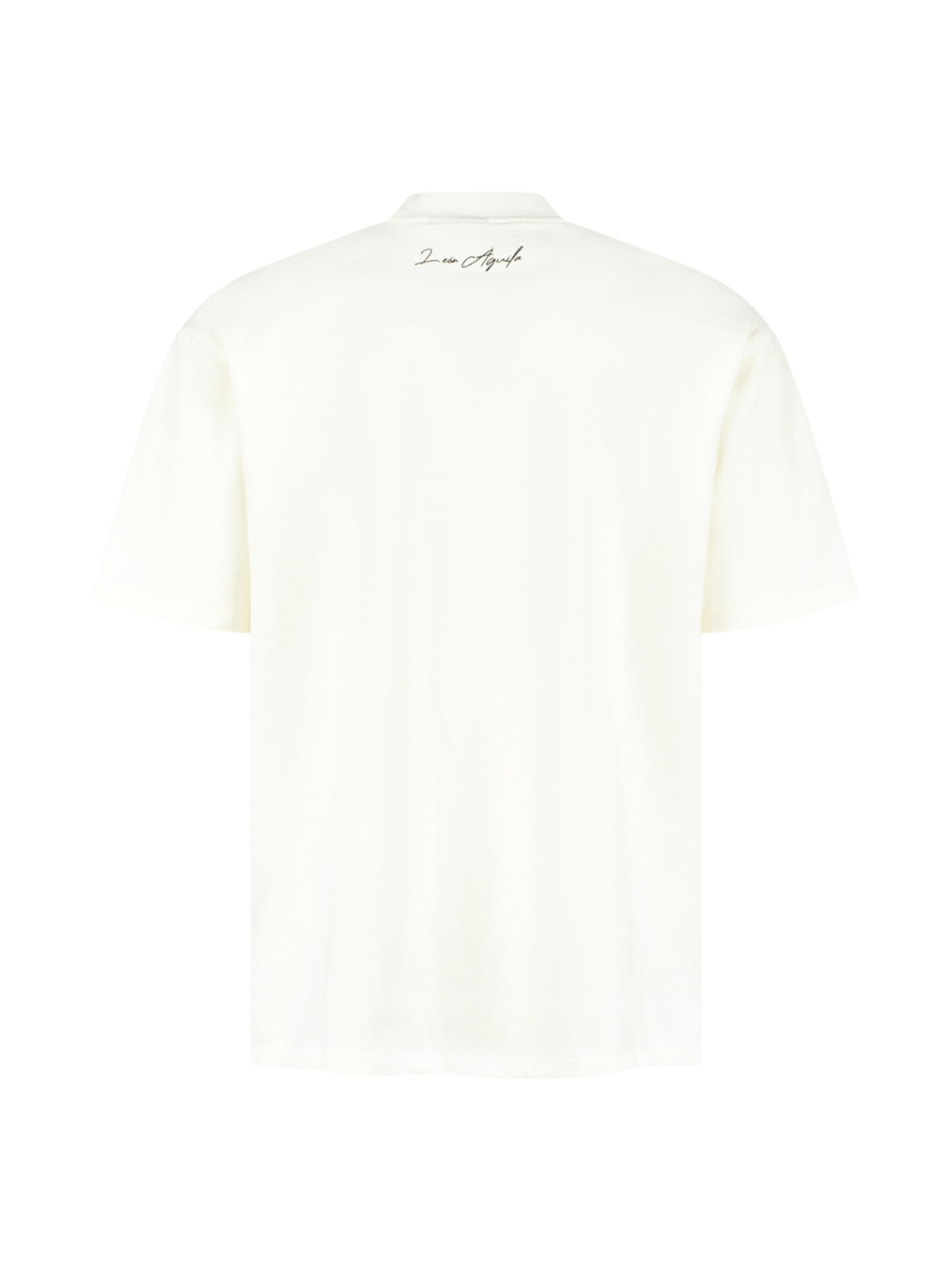 leon aguila Shirt 'Cream Embroidered Tee' in Beige