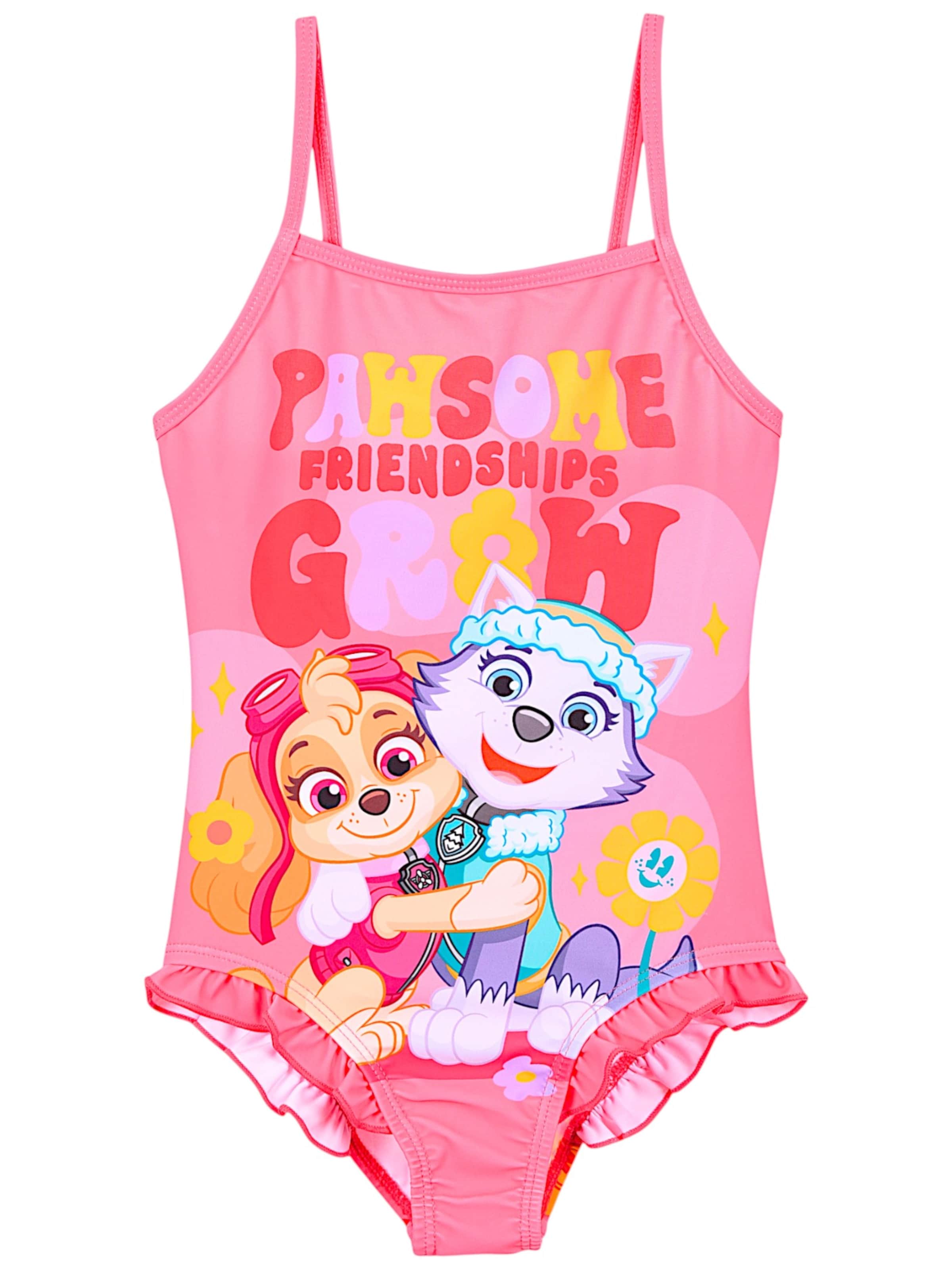 Paw Patrol Badeanzug 'Skye & Everest'‌‌‌‌‌‌‌ in Pink: Vorderseite