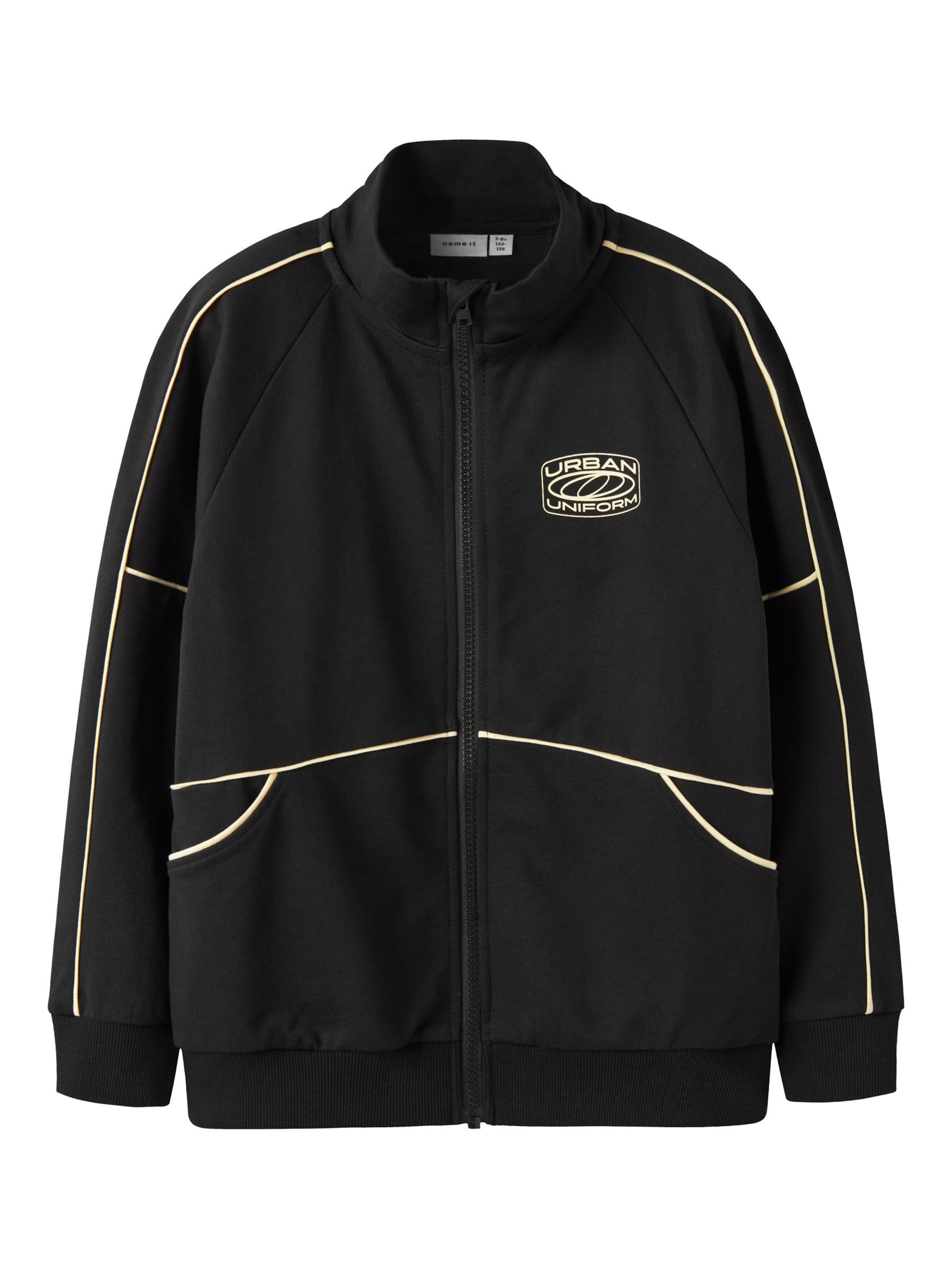 NAME IT - Sudadera con cremallera en negro: frente