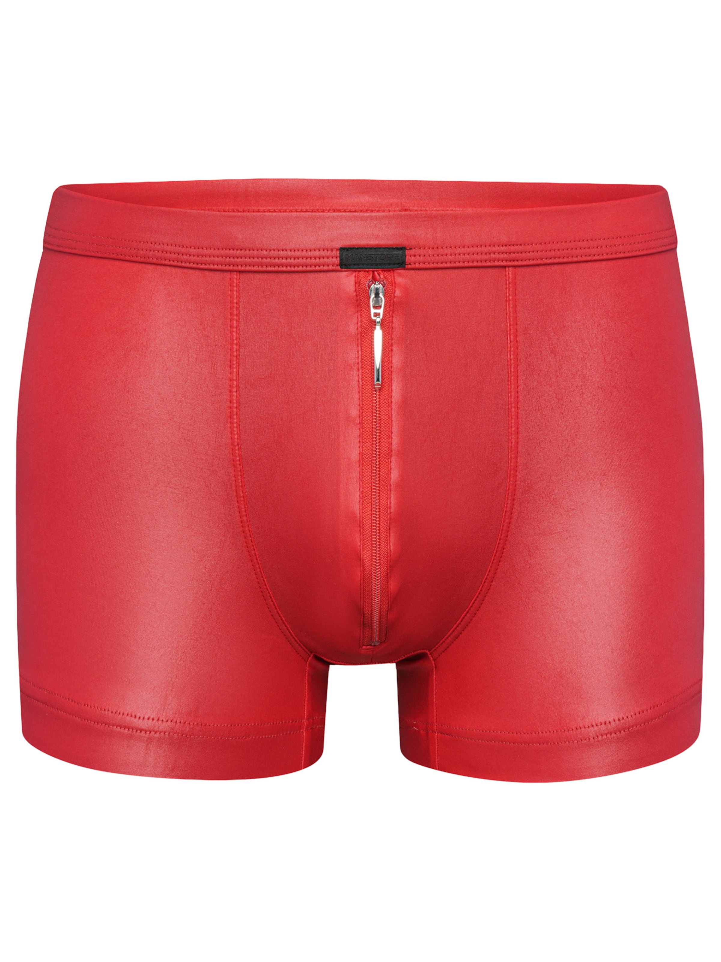 Manstore Boxer shorts ' M510 Zipped Pants ' in Red: front