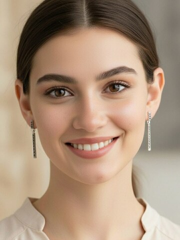 La Moda Me - Pendientes 'Night Dinner - Sterling Silver Elegant Evening' en negro