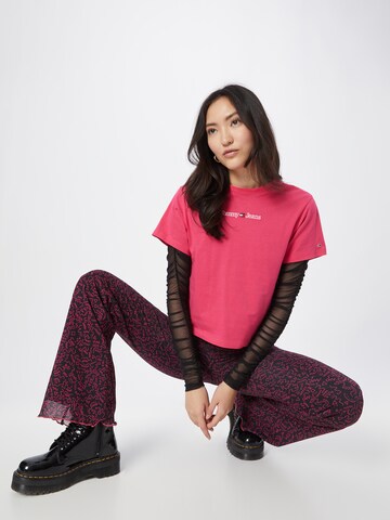 rožinė Tommy Jeans Marškinėliai 'Serif Linear'