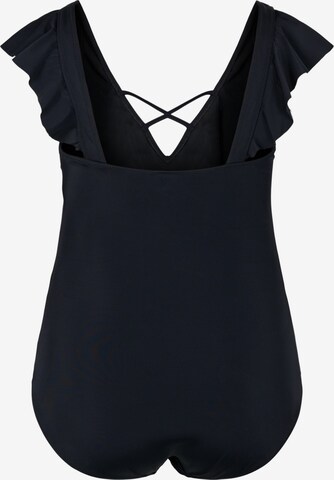 Swim by Zizzi Bustier Badeanzug 'SDENISE' in Schwarz