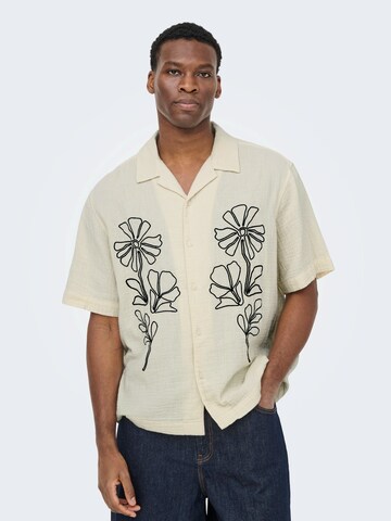 Only & Sons Mugav suurus Triiksärk 'ONSJACKSON', värv valge: eest vaates