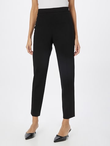 Regular Pantaloni cu dungă 'Tilunara' de la BOSS Black pe negru: față