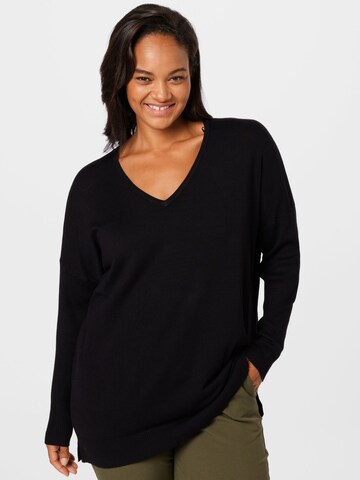 Pull-over 'Machi' KAFFE CURVE en noir : devant