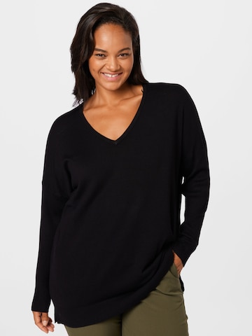KAFFE CURVE Sweater 'Machi' in Black: front